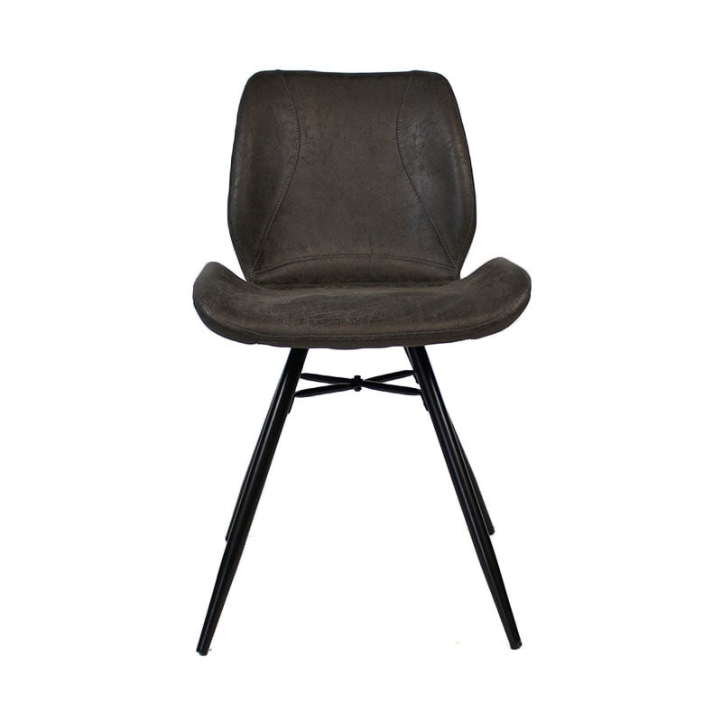 Industrial dining room chair Barrel anthracite eco-leather - image 5
