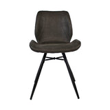 Industrial dining room chair Barrel anthracite eco-leather - image 5