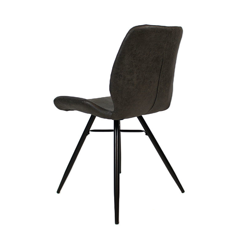 Industrial dining room chair Barrel anthracite eco-leather - image 6
