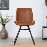 Industrial dining room chair Barrel cognac eco-leather - image 2