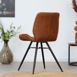 Industrial dining room chair Barrel cognac eco-leather - image 3