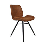 Industrial dining room chair Barrel cognac eco-leather