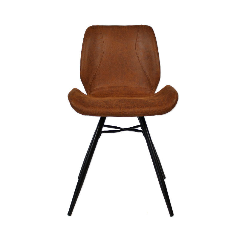 Industrial dining room chair Barrel cognac eco-leather - image 6