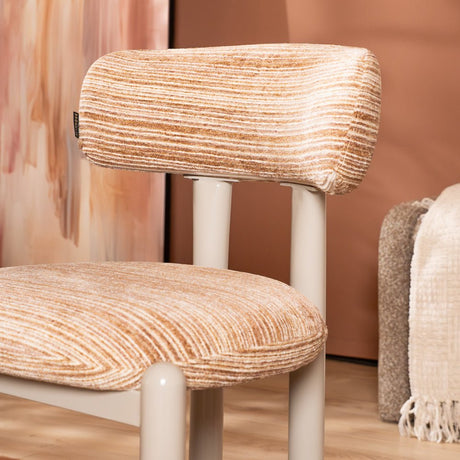 Eetkamerstoel Bolt chenille beige/pink Roze Textiel