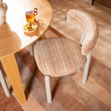 Eetkamerstoel Bolt chenille beige/pink Roze Textiel