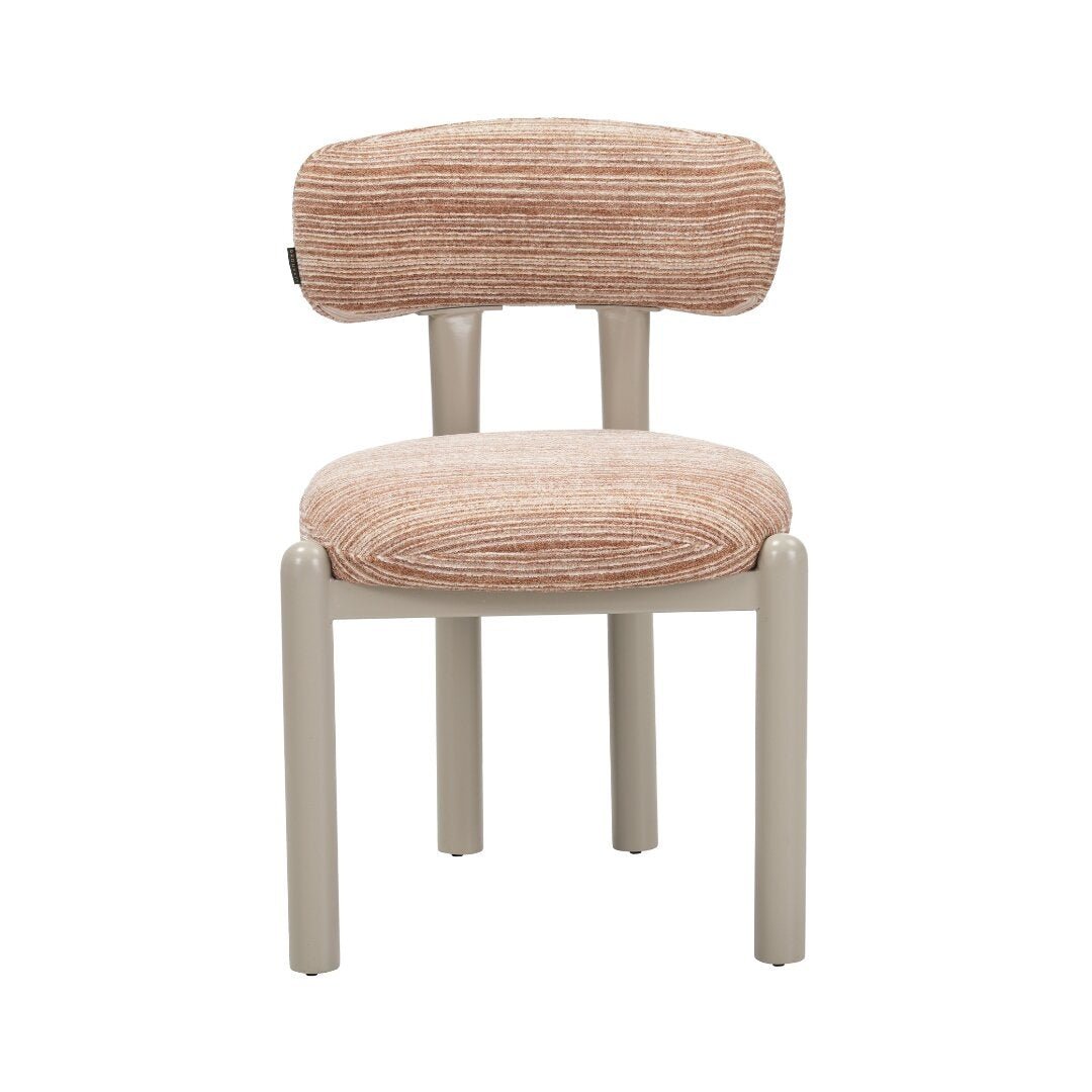 Eetkamerstoel Bolt chenille beige/pink Roze Textiel