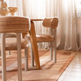 Eetkamerstoel Bolt chenille beige/pink Roze Textiel