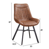 Eetkamerstoel Jada Ecoleer Dimehouse Cognac LxBxH 79x57x53 Ecoleer Witfoto maatindicatie