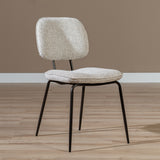 Dining room chair Javi mixed fabric off white/brown mixed