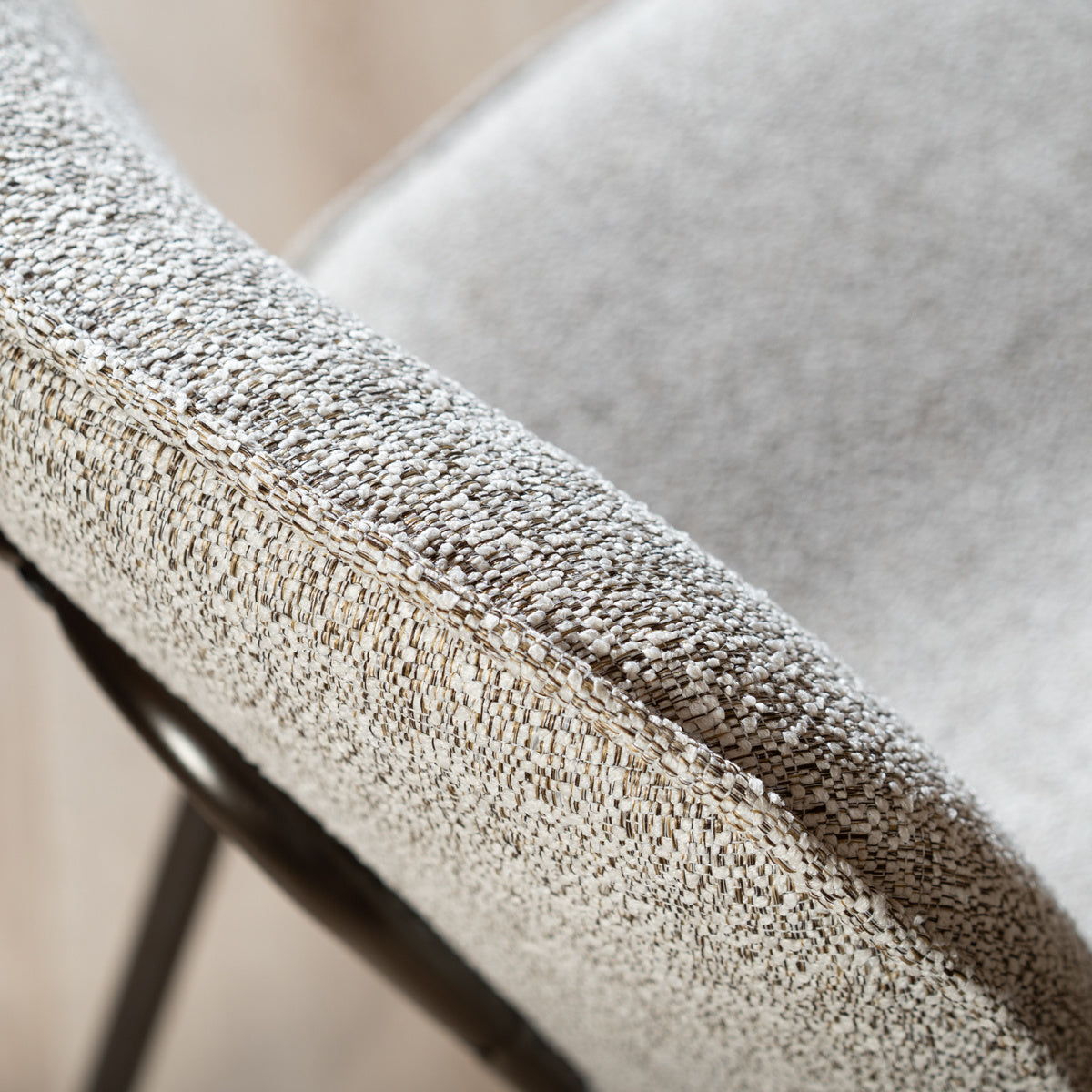 Dining room chair Javi mixed fabric off white/brown mixed