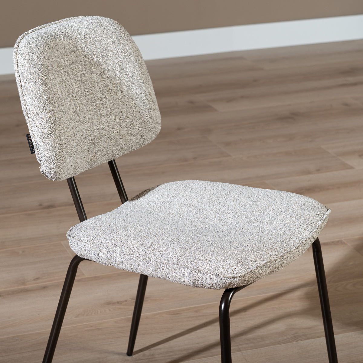 Dining room chair Javi mixed fabric off white/brown mixed
