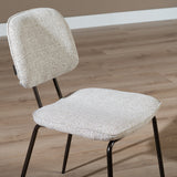 Dining room chair Javi mixed fabric off white/brown mixed