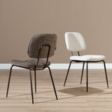Dining room chair Javi mixed fabric off white/brown mixed
