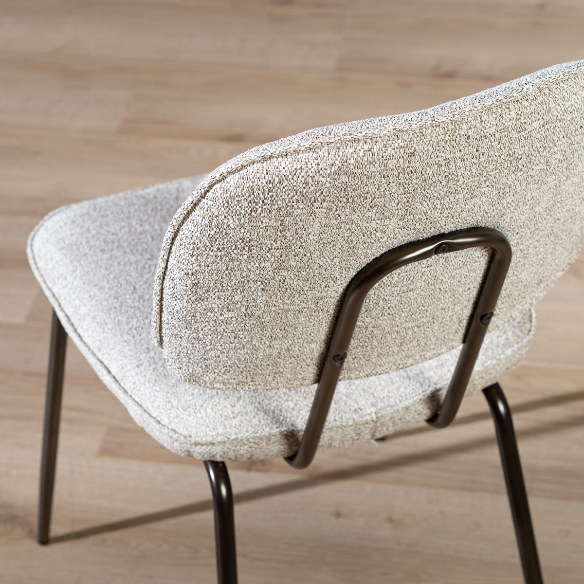 Dining room chair Javi mixed fabric off white/brown mixed