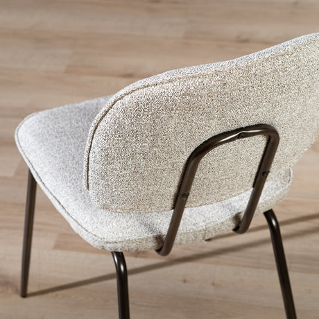 Dining room chair Javi mixed fabric off white/brown mixed