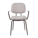 Dining room chair Jethro mixed fabric off white/brown mixed