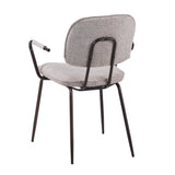 Dining room chair Jethro mixed fabric off white/brown mixed