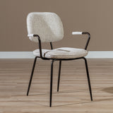 Dining room chair Jethro mixed fabric off white/brown mixed