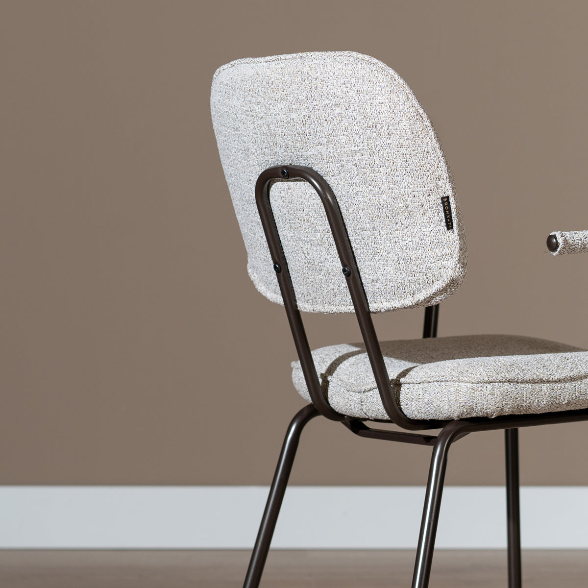 Dining room chair Jethro mixed fabric off white/brown mixed