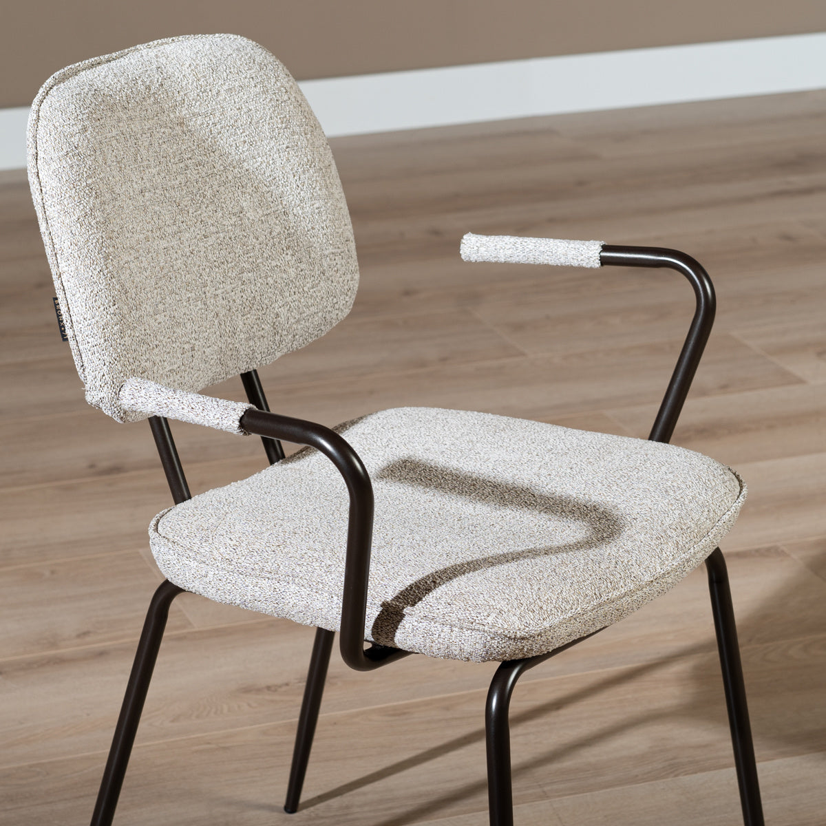 Dining room chair Jethro mixed fabric off white/brown mixed