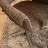 Eetkamerstoel Jules draaibaar bouclé bruin Bouclé