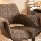 Eetkamerstoel Jules draaibaar bouclé bruin Bouclé
