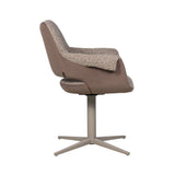 Eetkamerstoel Jules draaibaar bouclé bruin Bouclé