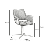 Eetkamerstoel Jules draaibaar bouclé taupe Bouclé