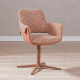 Eetkamerstoel Jules draaibaar bouclé terracotta Bouclé