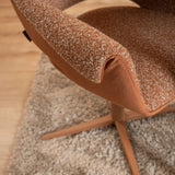 Eetkamerstoel Jules draaibaar bouclé terracotta Bouclé