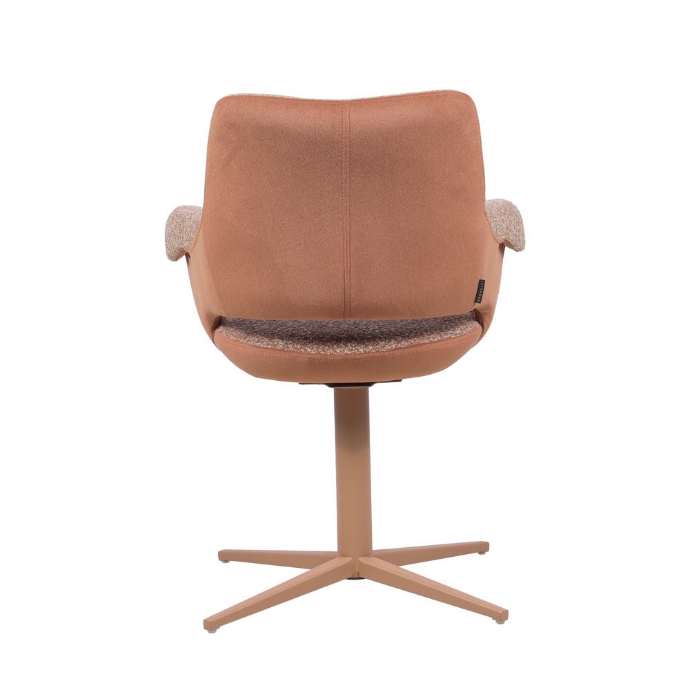 Eetkamerstoel Jules draaibaar bouclé terracotta Bouclé