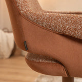 Eetkamerstoel Jules draaibaar bouclé terracotta Bouclé