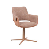 Eetkamerstoel Jules draaibaar bouclé terracotta Bouclé