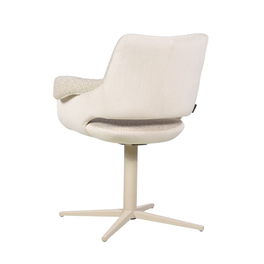 Eetkamerstoel Jules draaibaar bouclé taupe Bouclé