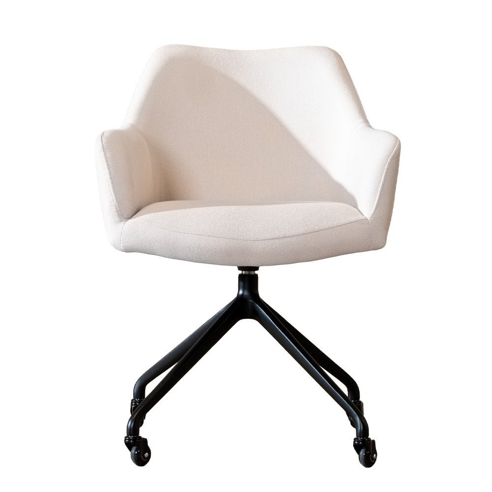 Dining room chair with wheels Isak off white recycled fabric - image 7