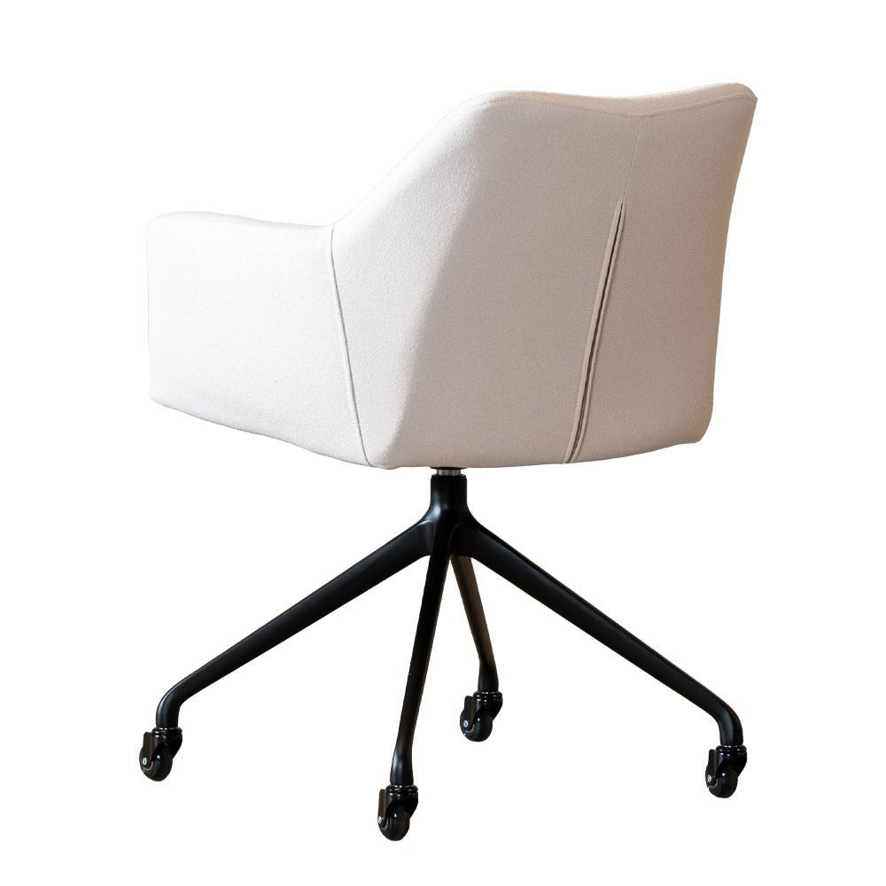 Dining room chair with wheels Isak off white recycled fabric - image 8