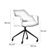Dining room chair with wheels Isak recycled fabric gray - image 7