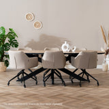 Dining room chair with wheels Isak recycled fabric gray - image 3