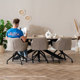 Dining room chair with wheels Isak recycled fabric gray - image 4