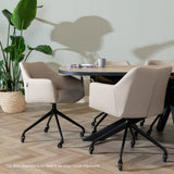 Dining room chair with wheels Isak taupe recycled fabric - image 3