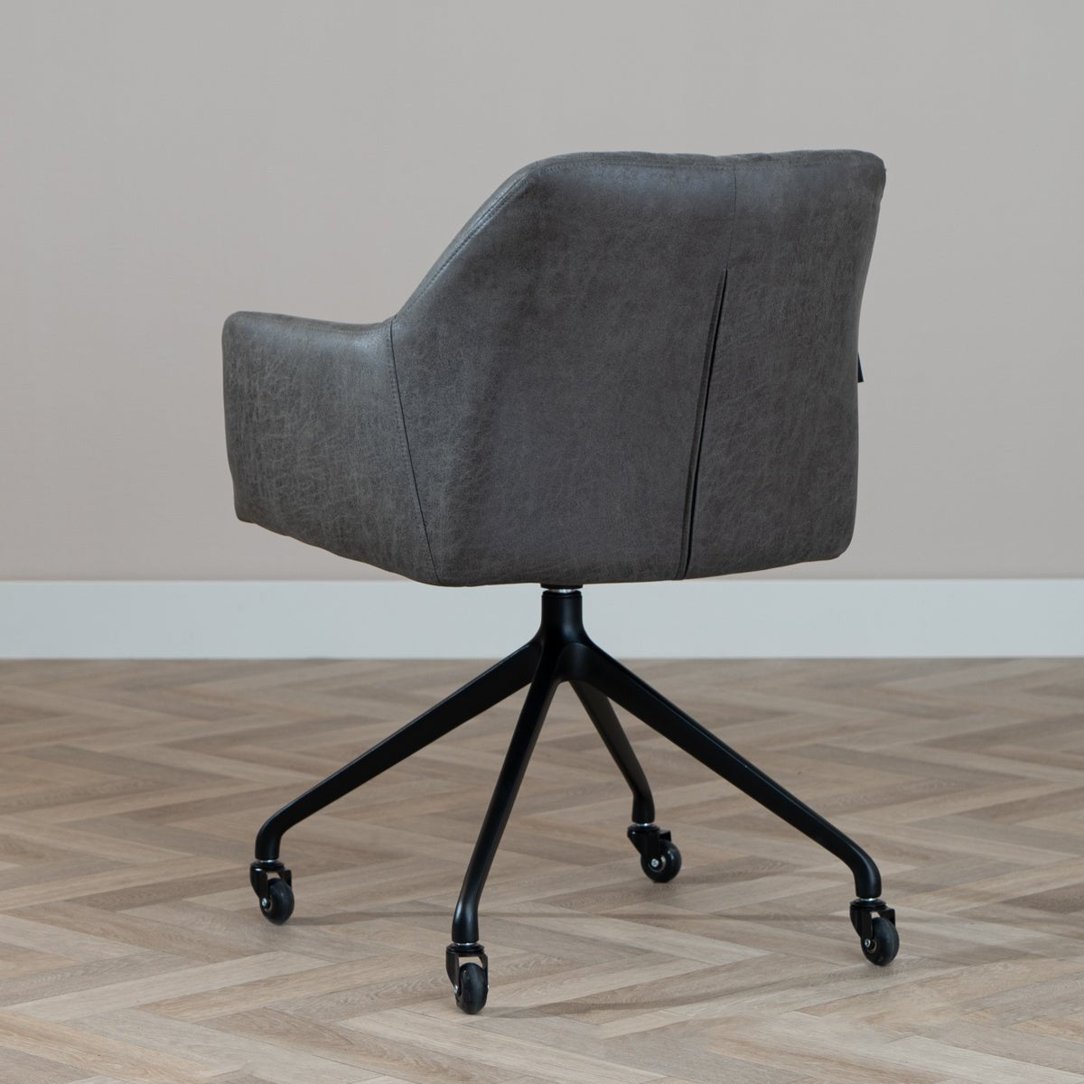 Dining room chair with wheels Levi anthracite eco-leather - image 4