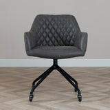 Dining room chair with wheels Levi anthracite eco-leather - image 2