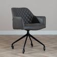 Dining room chair with wheels Levi anthracite eco-leather - image 1