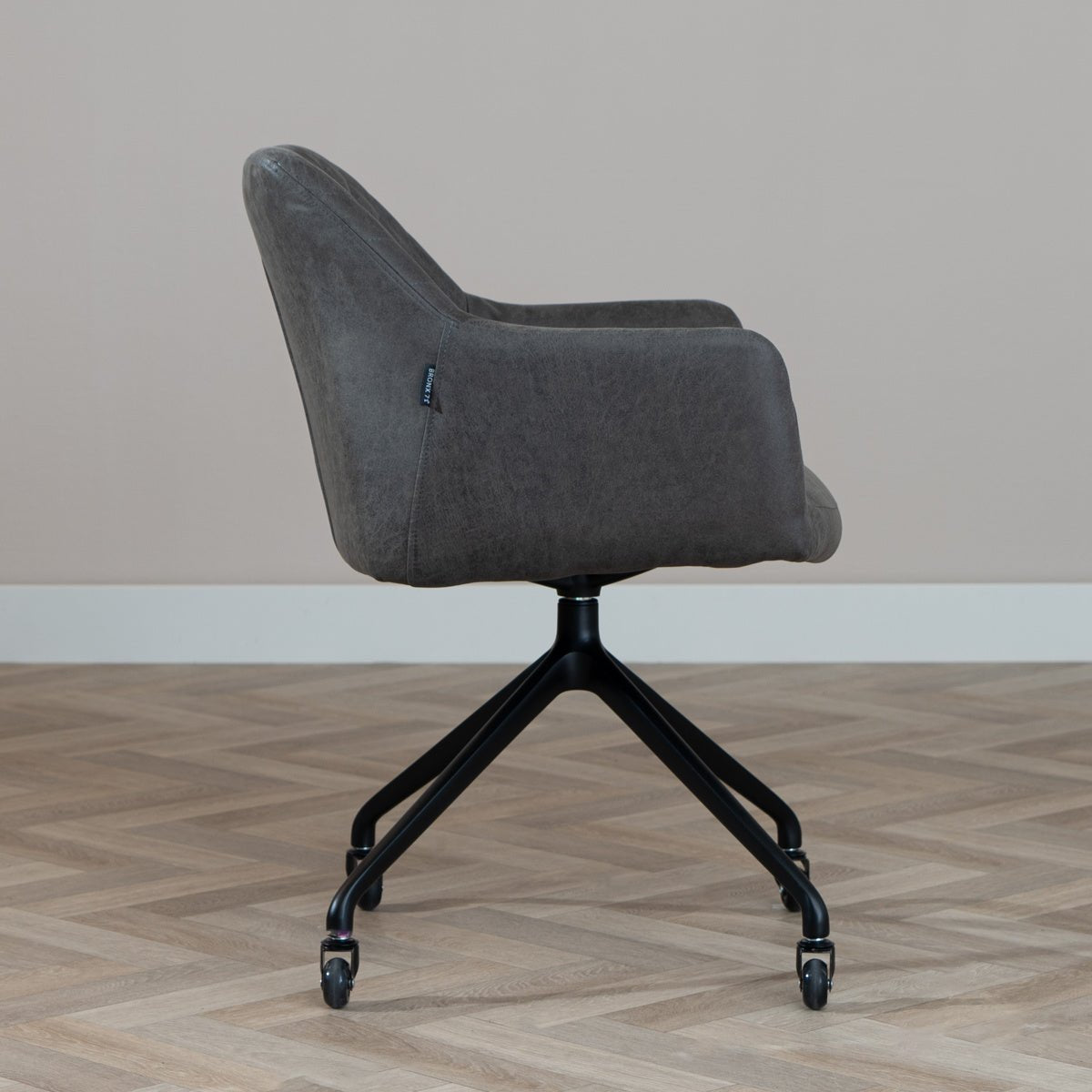Dining room chair with wheels Levi anthracite eco-leather - image 3