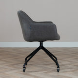 Dining room chair with wheels Levi anthracite eco-leather - image 3