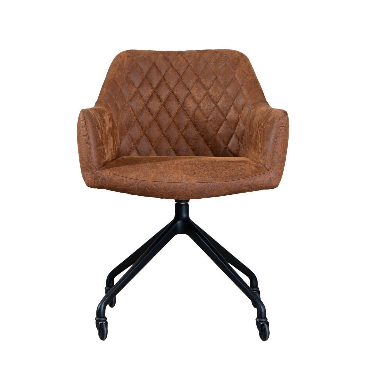 Dining room chair with wheels Levi cognac eco-leather - image 6