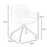 Dining room chair with wheels Levi cognac eco-leather - image 9