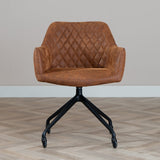 Dining room chair with wheels Levi cognac eco-leather - image 2