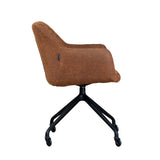 Dining room chair with wheels Levi cognac eco-leather - image 7