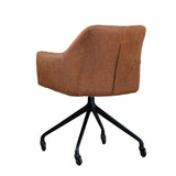 Dining room chair with wheels Levi cognac eco-leather - image 8